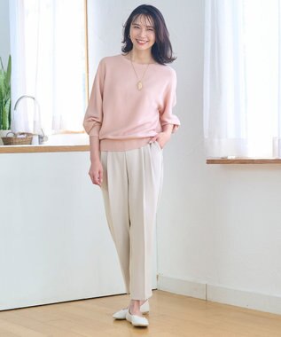 ANY 【ウエストゴム】コンフォート美脚パンツ サンドベージュ