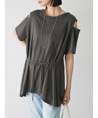 Green Parks ショルダーカットチュニック Gray