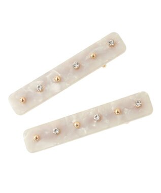 Maison de FLEUR ビジューアセチピン2SET Ivory