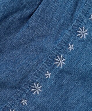 組曲 KIDS 【110-140㎝】 ブルーフラワーデニムキュロット ネイビー