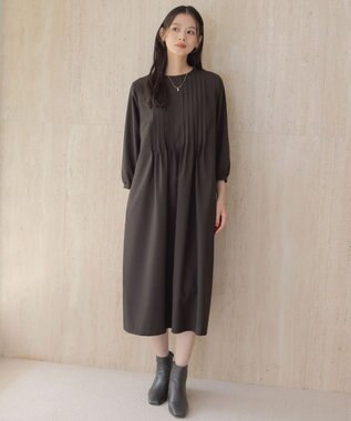 J.PRESS LADIES S 【人気・お呼ばれ・一枚で着映え】ECO ウェザー ストレッチ ワンピース ダークブラウン系