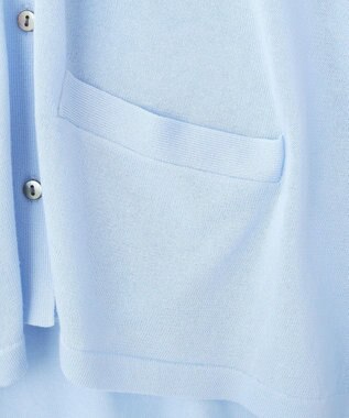 YECCA VECCA ハイゲージミドル丈Vネックカーディガン Sax