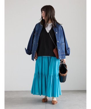 Te chichi コットンボイルティアードスカート《2026 spring catalog item》 グリーン