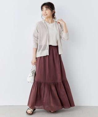 UNFILO 【接触冷感】汗ジミ撥水Tシャツ 半袖 ベージュ系