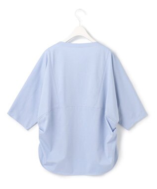 ICB 【洗える】 ブラウスライクジャージー ドルマンスリーブカットソー サックスブルー系