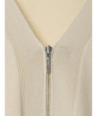 earth music&ecology ＶネックＺＩＰカーディガン Ivory
