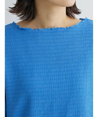 Green Parks ボートネックシャーリングカットプルオーバー Blue