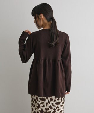 CRAFT STANDARD BOUTIQUE ポリエステルペプラムチュニック Brown