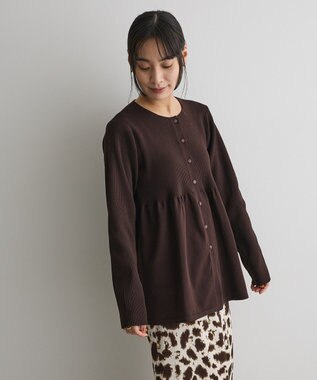CRAFT STANDARD BOUTIQUE ポリエステルペプラムチュニック Brown