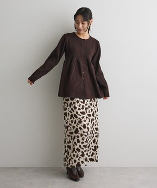 CRAFT STANDARD BOUTIQUE ポリエステルペプラムチュニック Brown