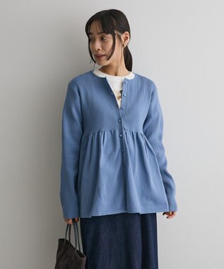 CRAFT STANDARD BOUTIQUE ポリエステルペプラムチュニック Blue