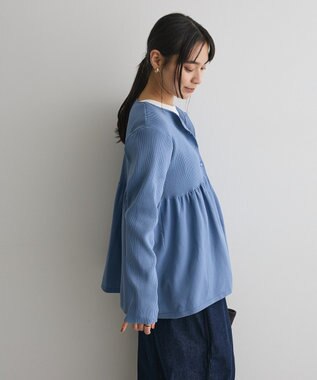 CRAFT STANDARD BOUTIQUE ポリエステルペプラムチュニック Blue