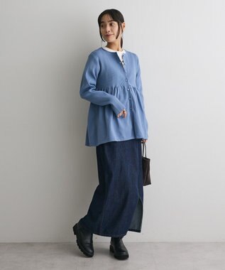 CRAFT STANDARD BOUTIQUE ポリエステルペプラムチュニック Blue