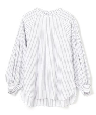 UNFILO ショルダータック ブラウス モノトーンストライプ
