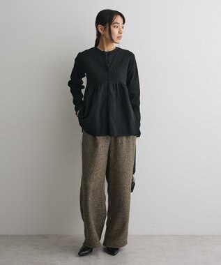 CRAFT STANDARD BOUTIQUE ポリエステルペプラムチュニック Black