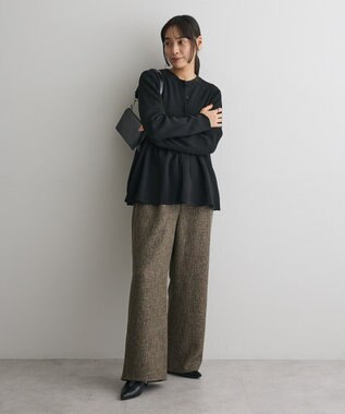 CRAFT STANDARD BOUTIQUE ポリエステルペプラムチュニック Black