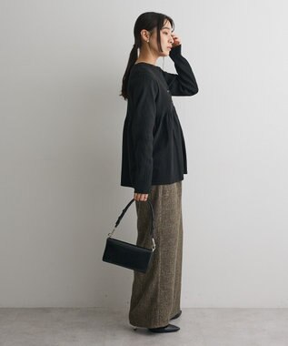 CRAFT STANDARD BOUTIQUE ポリエステルペプラムチュニック Black