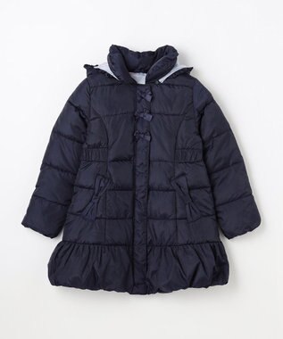 ANY KIDS 【フード取り外し/洗濯機可能】Aラインコート ネイビー