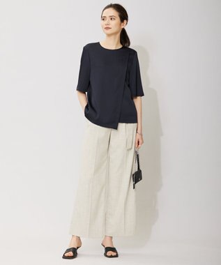 ICB 【洗える】Vi/Peブッチャー タックワイドパンツ トープ系