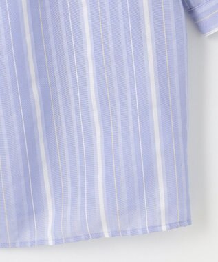 J.PRESS LADIES 【洗える】SHEERストライプ クルーネック ブラウス サックスストライプ系