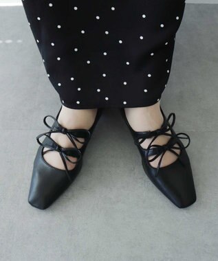 earth music&ecology Ｗリボンパンプス Black