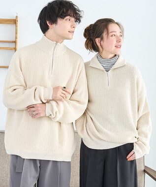 WEGO オーバーフィットハーフジッププルオーバー ホワイト