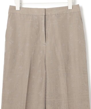 ICB L 【日本製・洗える】ペイズリーレノクロス ワイドストレートパンツ クリームブラウン系