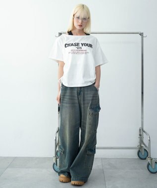 WEGO ホルターネックレイヤードワンショルT ホワイト