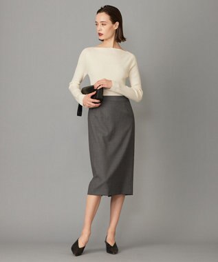 ICB 【洗える】エクストラファインメリノ  ボートネックプルオーバー オフホワイト系