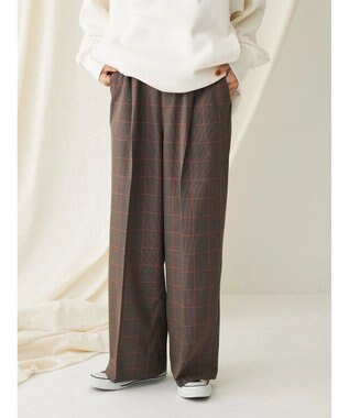 CRAFT STANDARD BOUTIQUE センタープレスチェックパンツ Check Brown