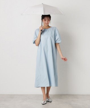 MOONBAT 【遮光率100％/遮熱/UV】LANVIN en Bleu (ランバン オン ブルー)晴雨兼用日傘 ピコレース シルバーラメ刺繍 折りたたみ傘 簡単開閉 キャメル