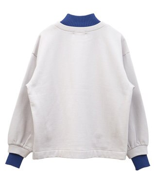 Green Parks 配色リブニットドッキング裏起毛プルオーバ Light Gray