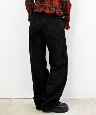 caqu 80's slim baggy バギーフィットワイドデニム black 1year