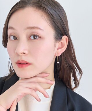 Phoebe 3wayロングメタルパールピアス ゴールド