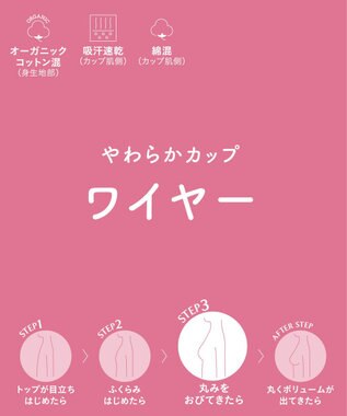 Wing ジュニア ブラジャー Wing Teen やさしくサポート オーガニックコットン混(身生地部) 【STEP3 まるみをおびてきた胸に】 RB2016 ウイング／ワコール アイボリー