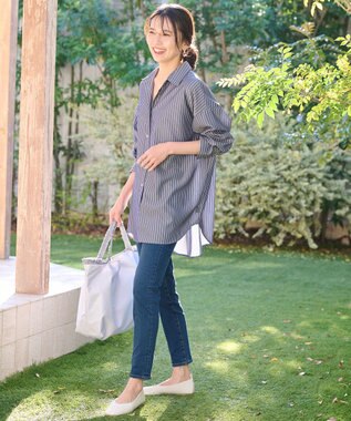 ANY 【UVケア・吸水速乾・接触冷感】ラク映えドライシャツ ネイビー系