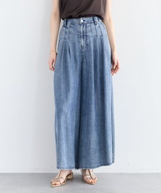 YECCA VECCA バイオ加工ヴィンテージデニムワイドパンツ