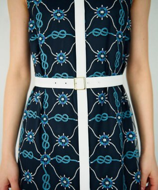 GRACE CONTINENTAL マリン刺繍チュールワンピース ネイビー