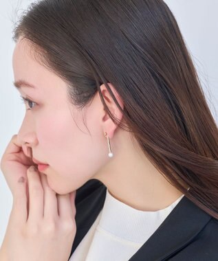 Phoebe 3wayロングメタルパールピアス ゴールド