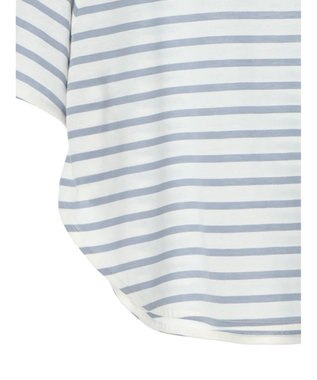 earth music&ecology 襟レースボーダーポンチョ Sax