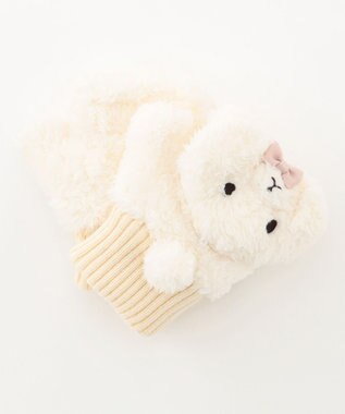 ANY KIDS アニマル ミトン アイボリー×プードル