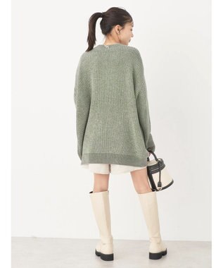 earth music&ecology シャイニーベロアモールチュニック Green