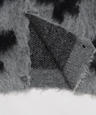 WEGO 【ユニセックス着用ITEM/MLサイズ展開】モヘアタッチパターンカーディガン ダークグレー