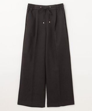 ANY L 【洗濯機可能/セットアップ対応/ウエストゴム】イージィケア美脚ワイドパンツ ブラック
