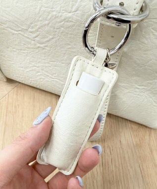 WEGO リップチャーム付きボストンバッグ ホワイト