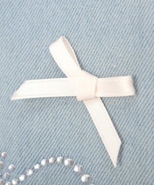 Maison de FLEUR チュールハンドルラインストーンデニムトート Light Blue