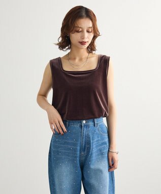 Green Parks ２Ｗａｙベロアタンクトップ Brown