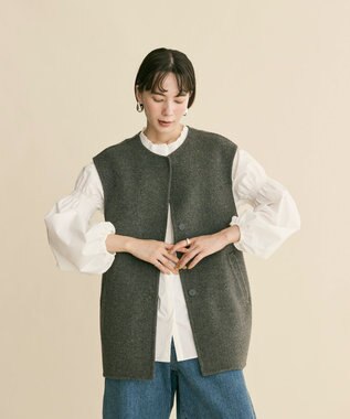 バックペプラムダブルフェイスジレ