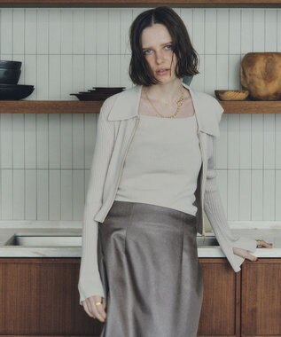 YECCA VECCA 【2点SET】キャミセット襟付きZIPカーディガン Ivory