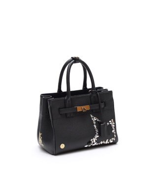 A.D.M.J. 【牛革】スパニッシュレザー / ステラソーイング前金具付トート24cm(Dカン＋) BLACK